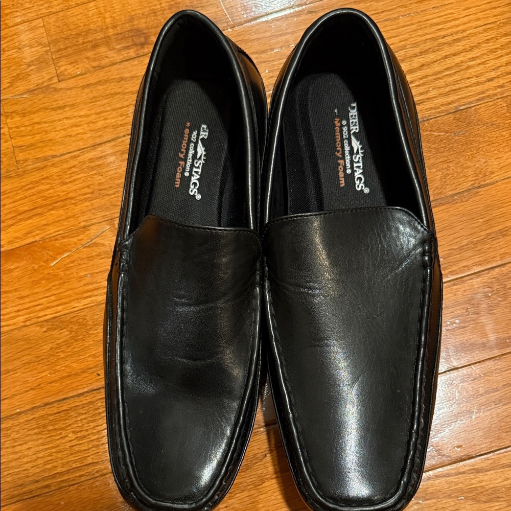Deer Stags Men's Classic Black Slip-On Loafers